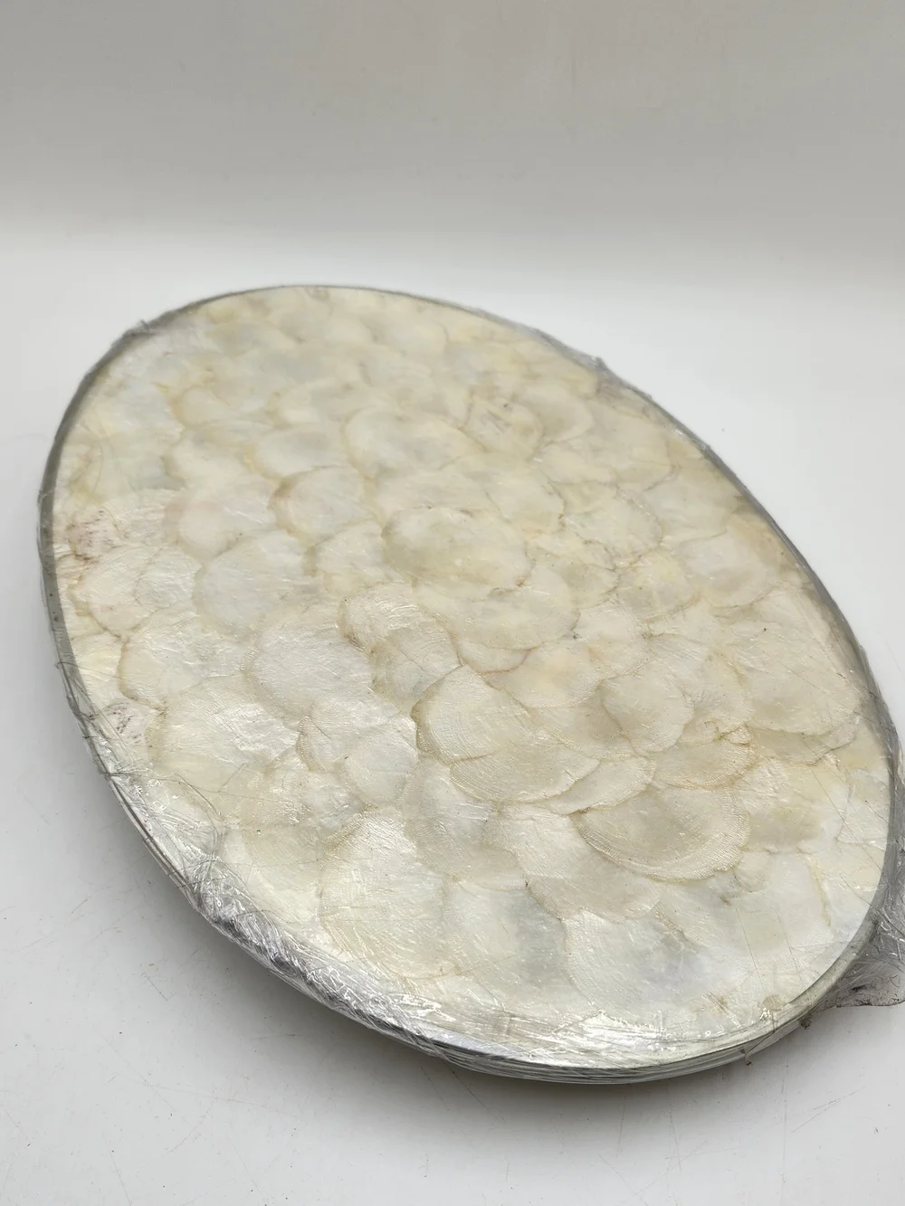 Vintage Mother of Pearl  Shell Placemat Coaster  Napkin Ring Set New Capiz